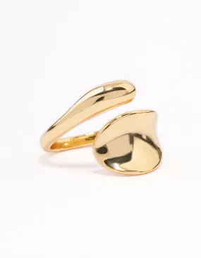 Gold Plated Bold Wrapped Ring Delicate Accessory Gentle Detail