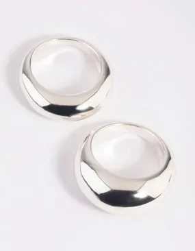Cherished Gift Silver Plated Small & Big Dome Ring Set