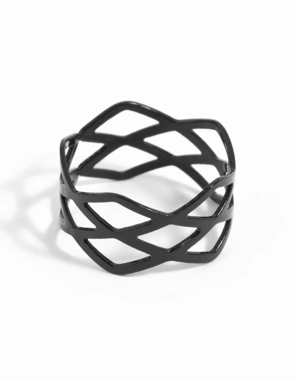 Timeless Decoration Modern Touch Coated Metal Multi Crossover Ring