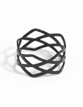Timeless Decoration Modern Touch Coated Metal Multi Crossover Ring