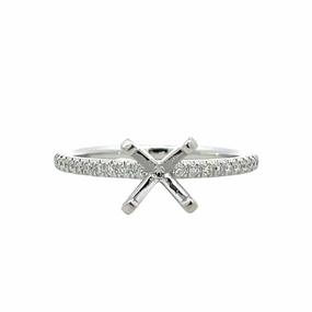 14K White Gold  Diamond Semi Mount Elegant Appeal Natural Spark