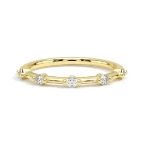Shared Prong Lab Grown Diamond Spaced Band Date night Ornate Creation