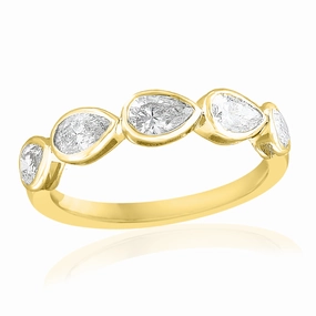 14ky Pear Diamond Anniversary Band (1.01cttw) Glow Piece