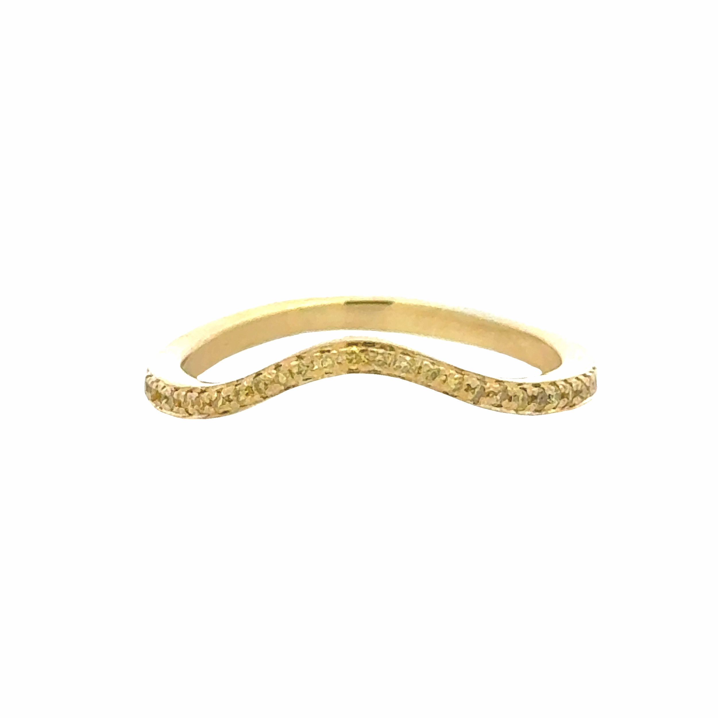18ky Curved band 0.28cttw Yellow Diamonds Versatile Design