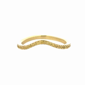 18ky Curved band 0.28cttw Yellow Diamonds Versatile Design