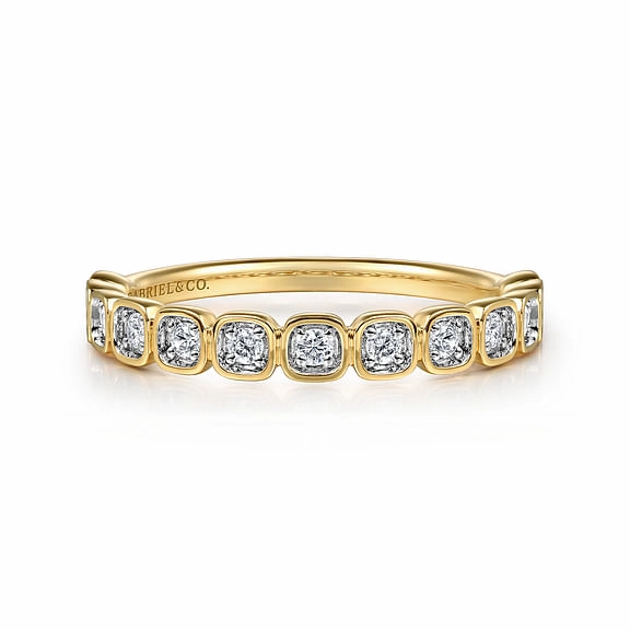 Trend Setting Cool Fit 14K Yellow Gold Diamond Stackable Ring