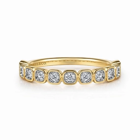 Trend Setting Cool Fit 14K Yellow Gold Diamond Stackable Ring