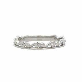 Romantic Gesture Bright Glow White Gold Stackable Band