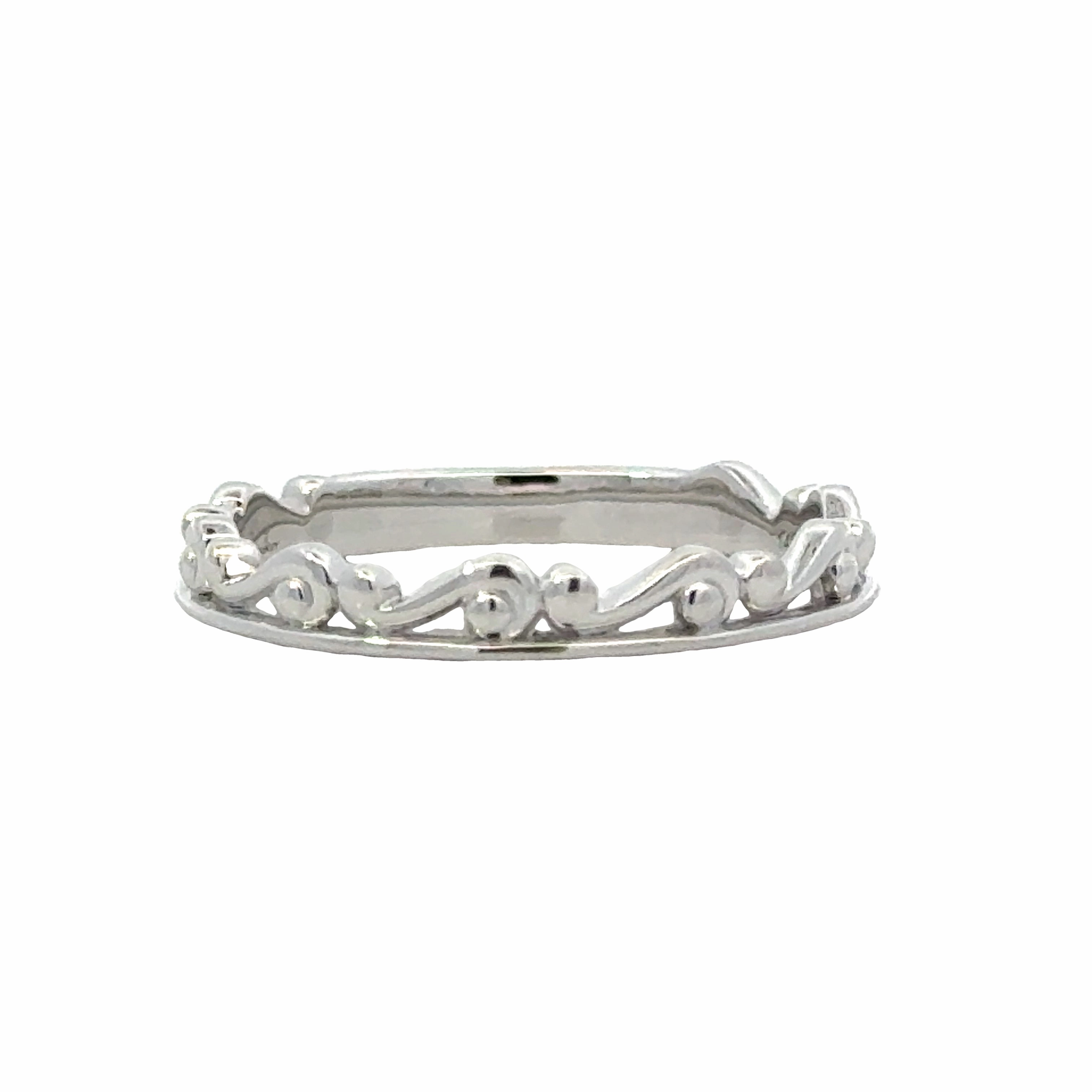 Romantic Gesture Bright Glow White Gold Stackable Band