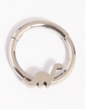 Surgical Steel Dinosaur Clicker Ring Abstract Accessory