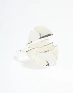 Silver Plated Textured Circle Ring Traditional Insignia