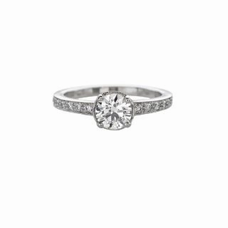 HIDDEN HALO DIAMOND RING WITH DIAMOND SHANK Artisan Flair Radiant Look