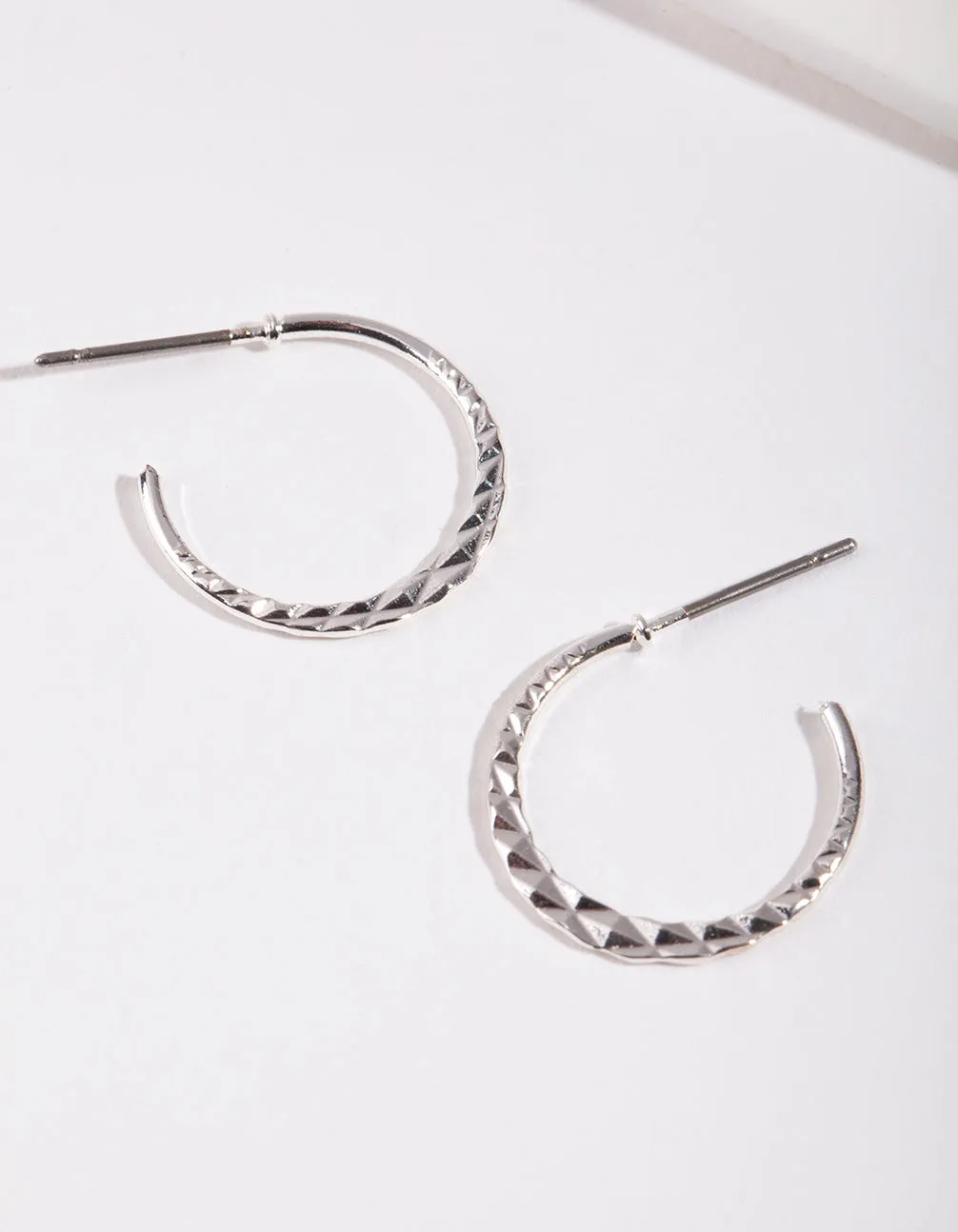 Vintage Aesthetic Stylish Style Silver 16MM Beaded Hoop Earrings