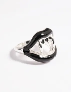 Comfortable item Ornate Design Silver Bite Me Ring