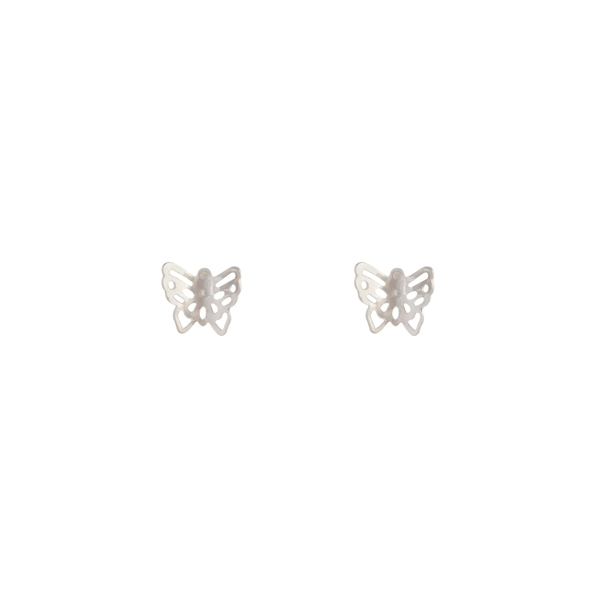 Silver Butterfly Filigree Stud Earrings Premium item