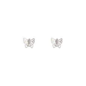 Silver Butterfly Filigree Stud Earrings Premium item