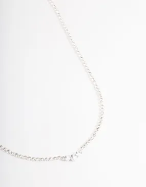 Silver Cup Chain Diamante Necklace Budget-Friendly Ornament