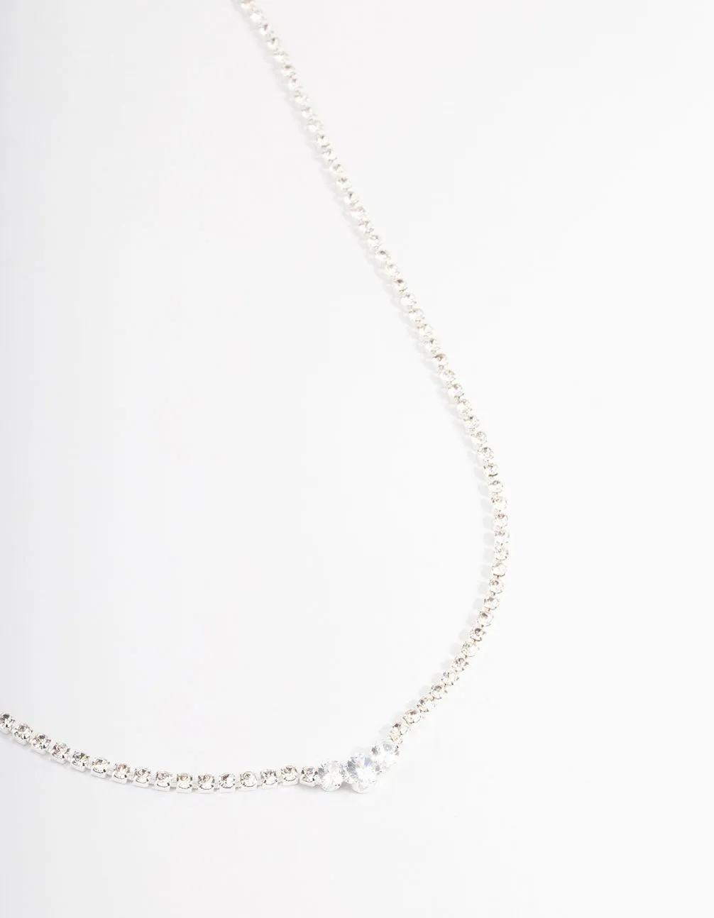 Silver Cup Chain Diamante Necklace Budget-Friendly Ornament