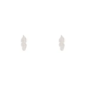 Colorful Decoration Silver Dainty Leaf Stud Earrings