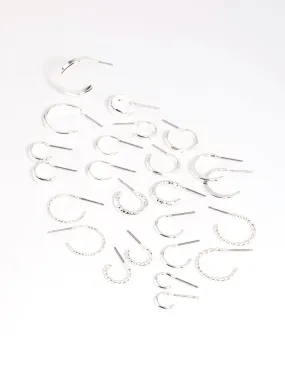 Sophisticated Decor Silver Hoop Earring 12-Pack