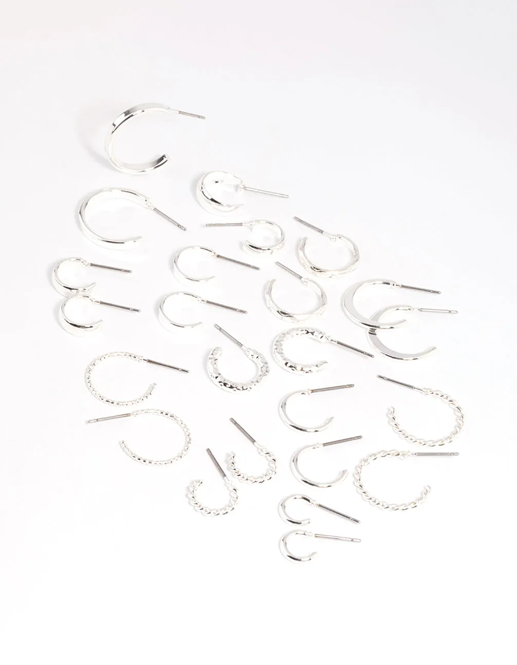 Sophisticated Decor Silver Hoop Earring 12-Pack