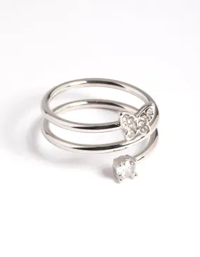Silver Mini Butterfly Wrap Ring Urban Present