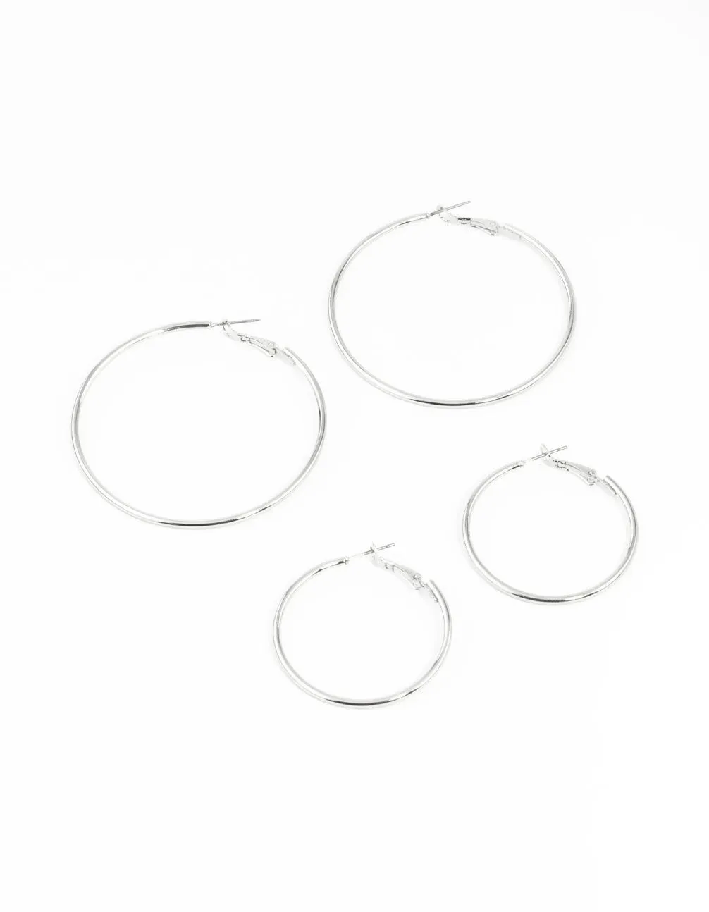 Silver Mixed Hoop Earring Pack Glittery Trinket