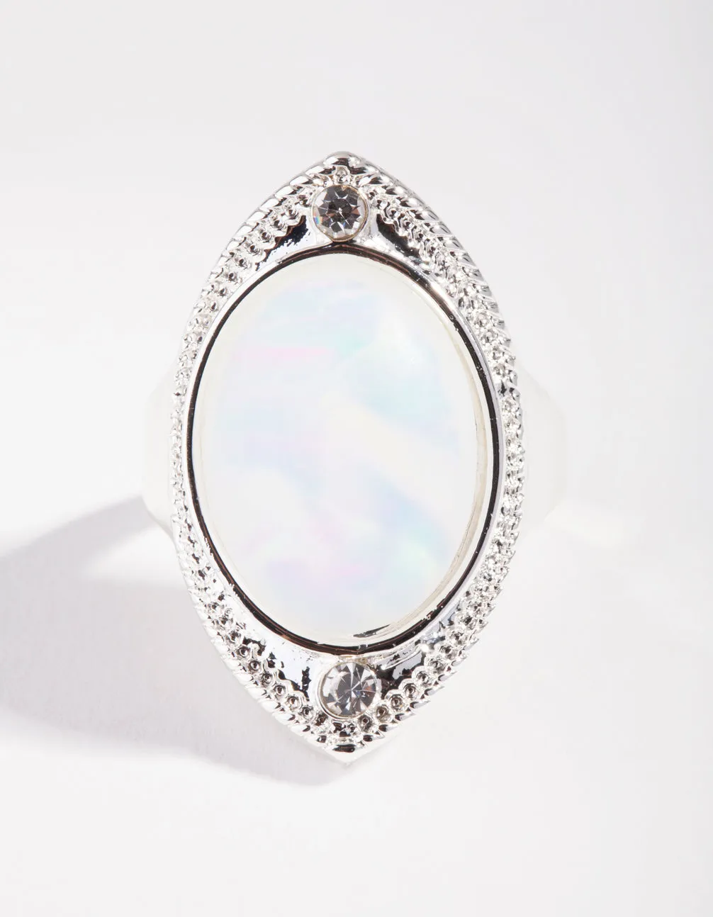 Value Product Superior Look Silver Moonstone Shield Ring