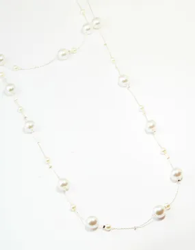 Silver Pearl Layered Necklace Signature Present