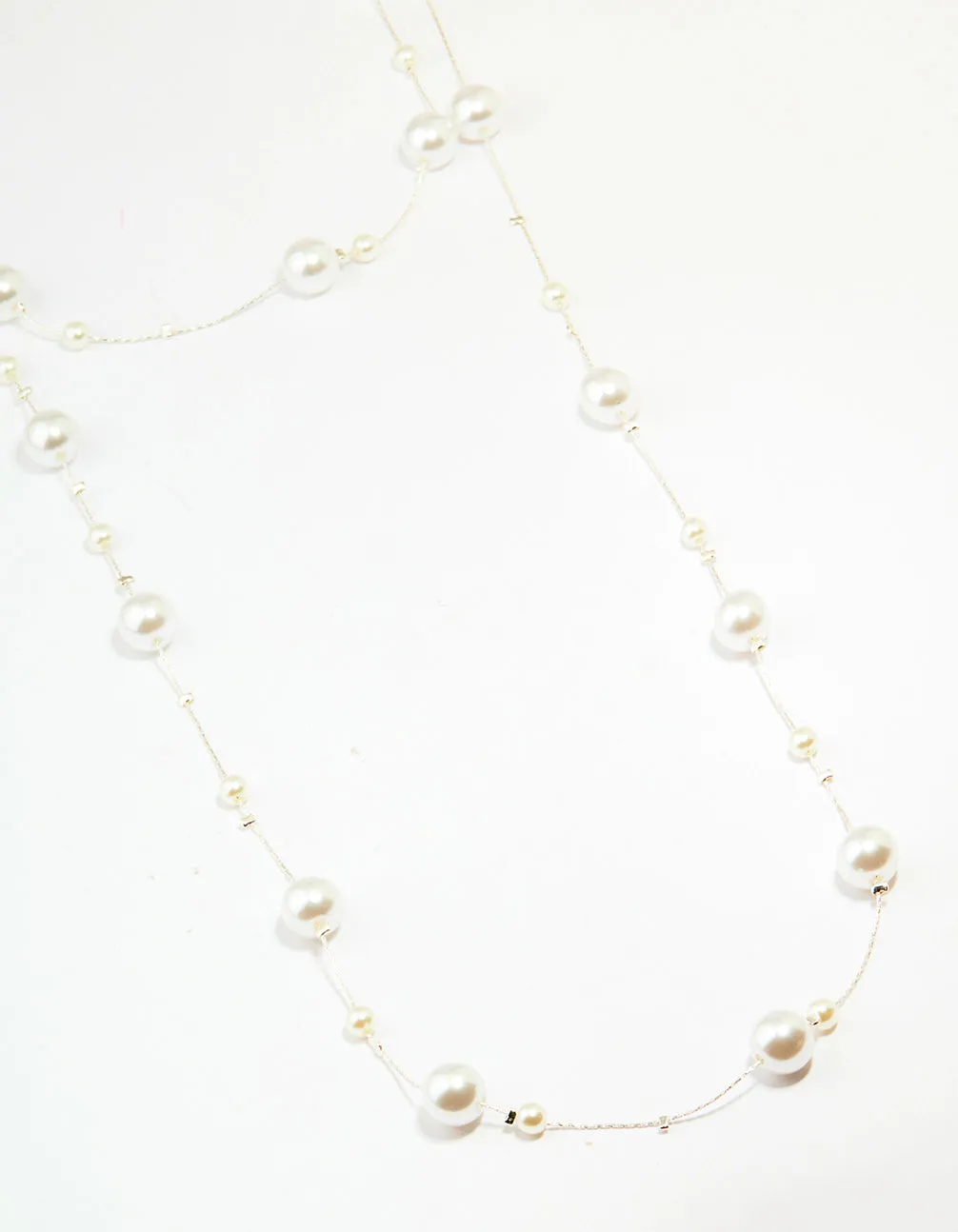 Silver Pearl Layered Necklace Signature Present