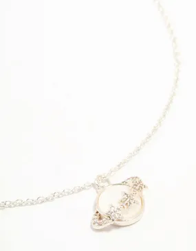 Silver Planet Necklace Modern Scene