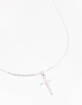 Silver Plated 45cm Cross Necklace Exquisite Accessory Daring Style
