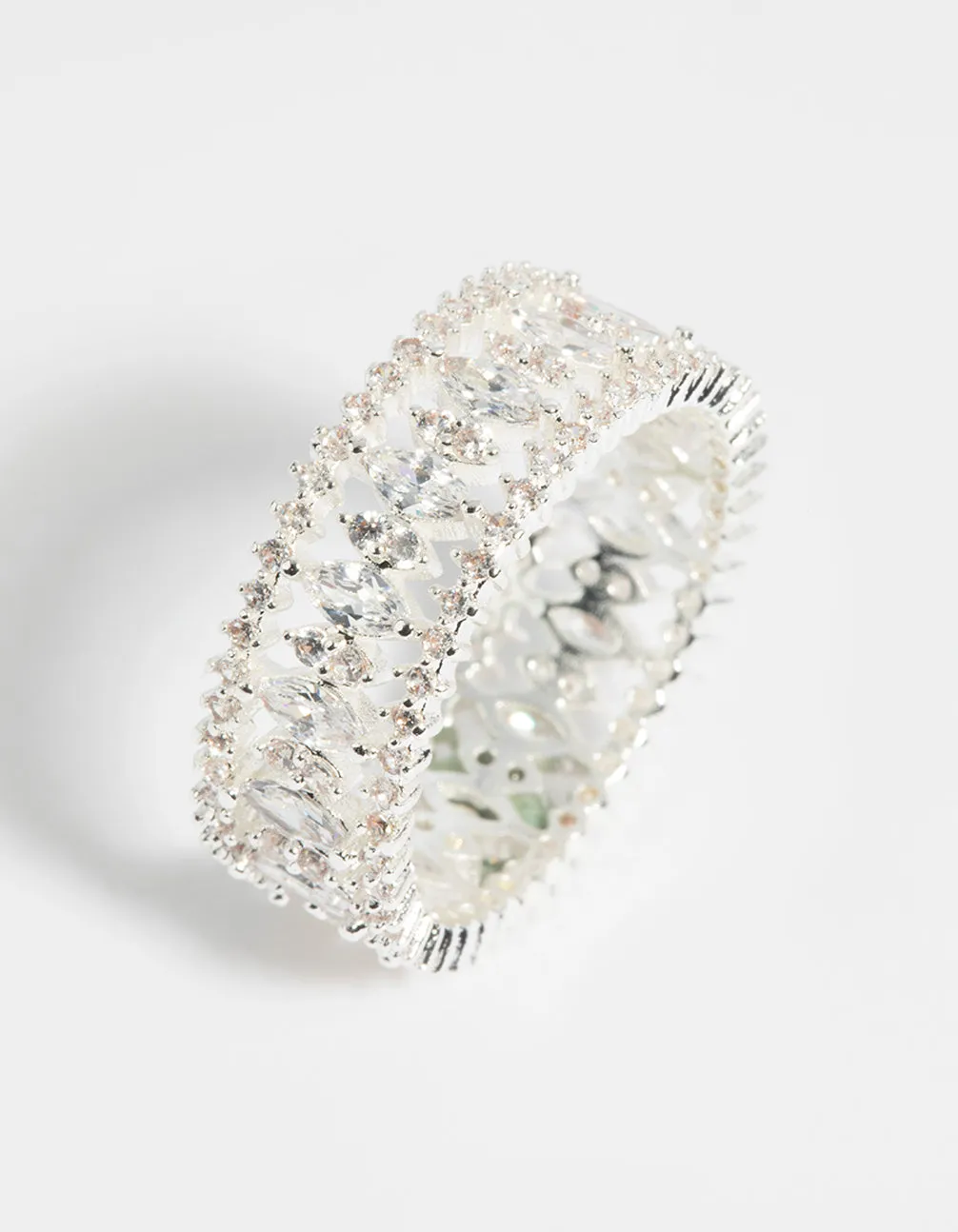 Silver Plated Cubic Zirconia Ring Branded item