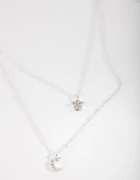 Holiday Jewelry Attractive Present Silver Starry Night Layered Necklace