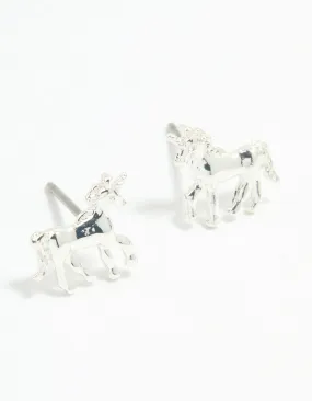 Lightweight Choice Silver Unicorn Stud Earrings