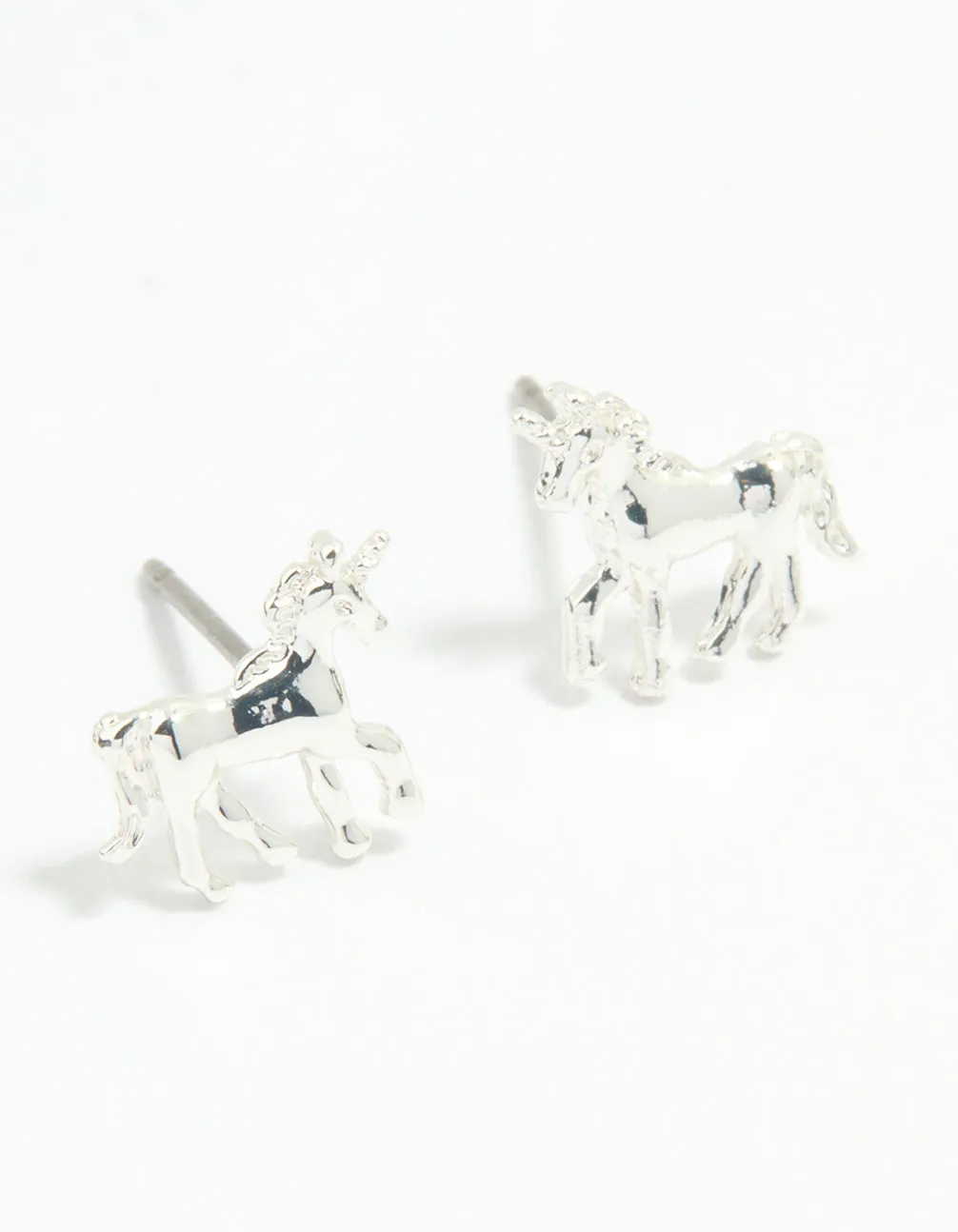 Lightweight Choice Silver Unicorn Stud Earrings