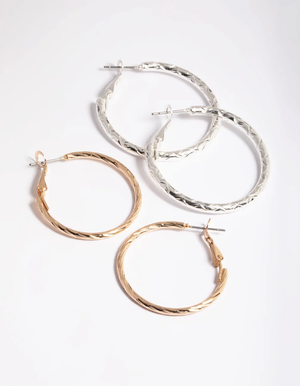 Winter Adornment Simple Twist Hoop Earrings Pack