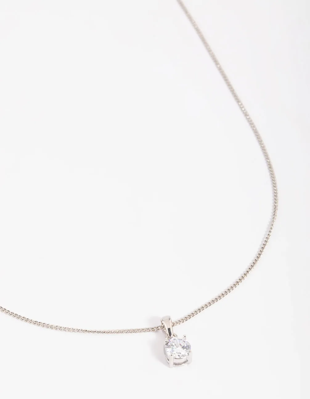 Silver Cubic Zirconia Necklace Child Friendly Item