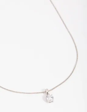 Silver Cubic Zirconia Necklace Child Friendly Item