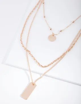 Gold Mixed Chain Layered Choker Necklace Autumn Present