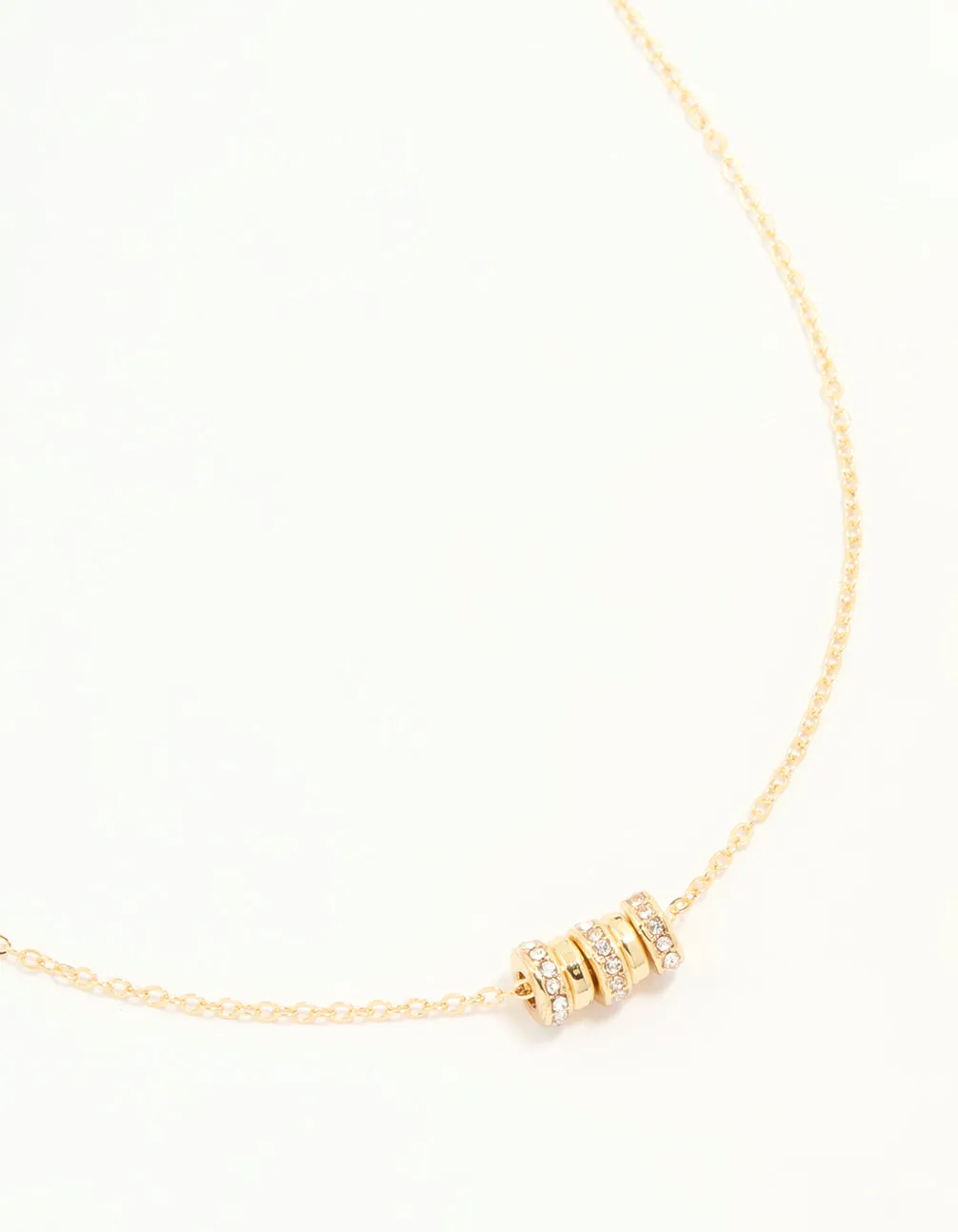 Formal Present Gold Plated Cubic Zirconia Rondell Necklace