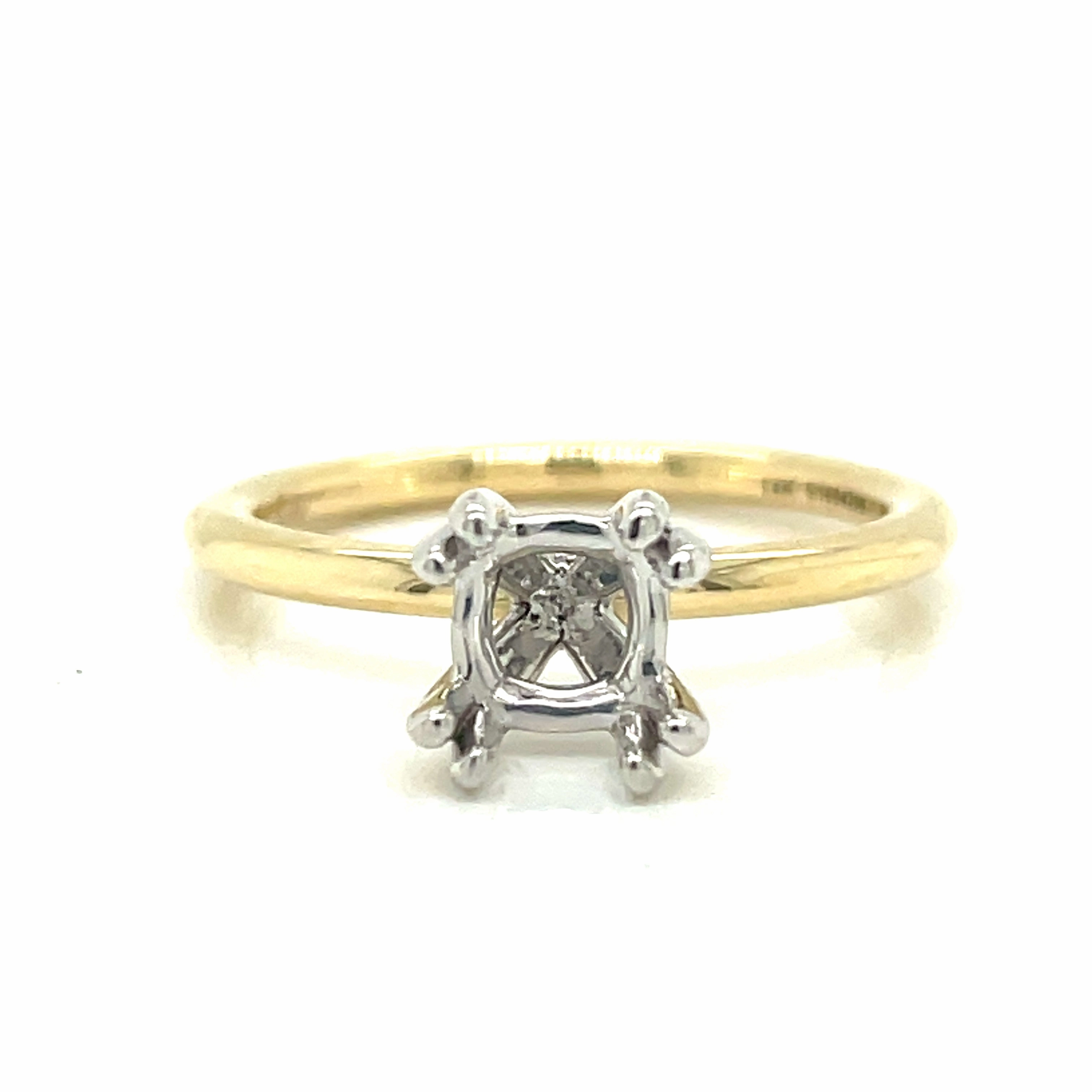 TWO TONE CUSHION SOLITAIRE SEMI MOUNT Sophisticated piece Refined Mood