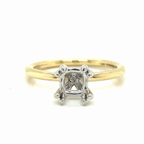 TWO TONE CUSHION SOLITAIRE SEMI MOUNT Sophisticated piece Refined Mood