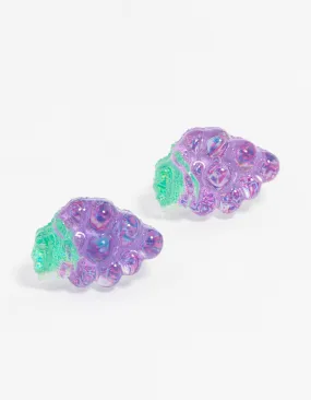 Vintage-Inspired Jewelry Purple  Grape Bunch Stud Earrings