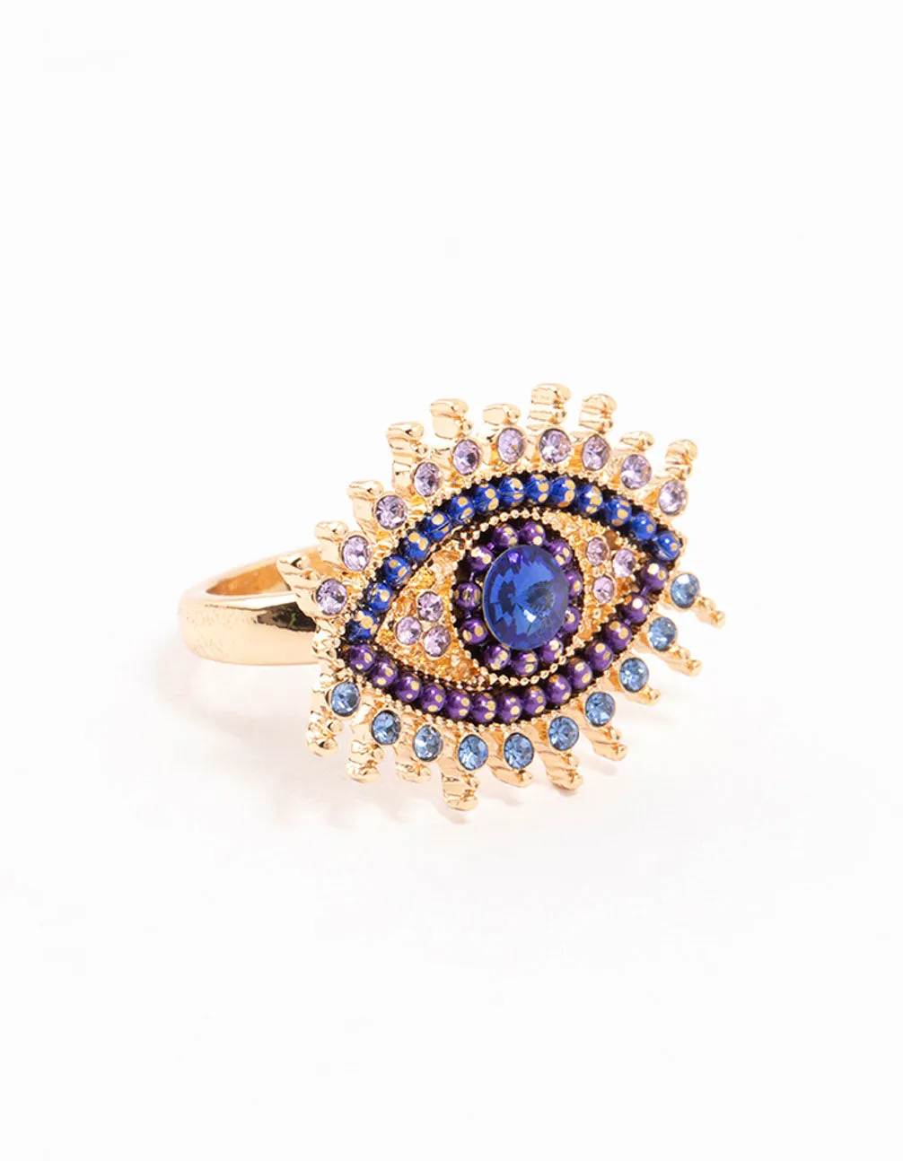 Custom Style Gold Opulent Evil Eye Ring