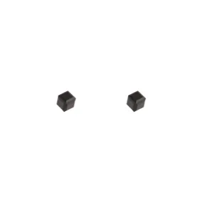 Charming Accessory Adorable Piece Solid Black 3D Cube Stud Earrings