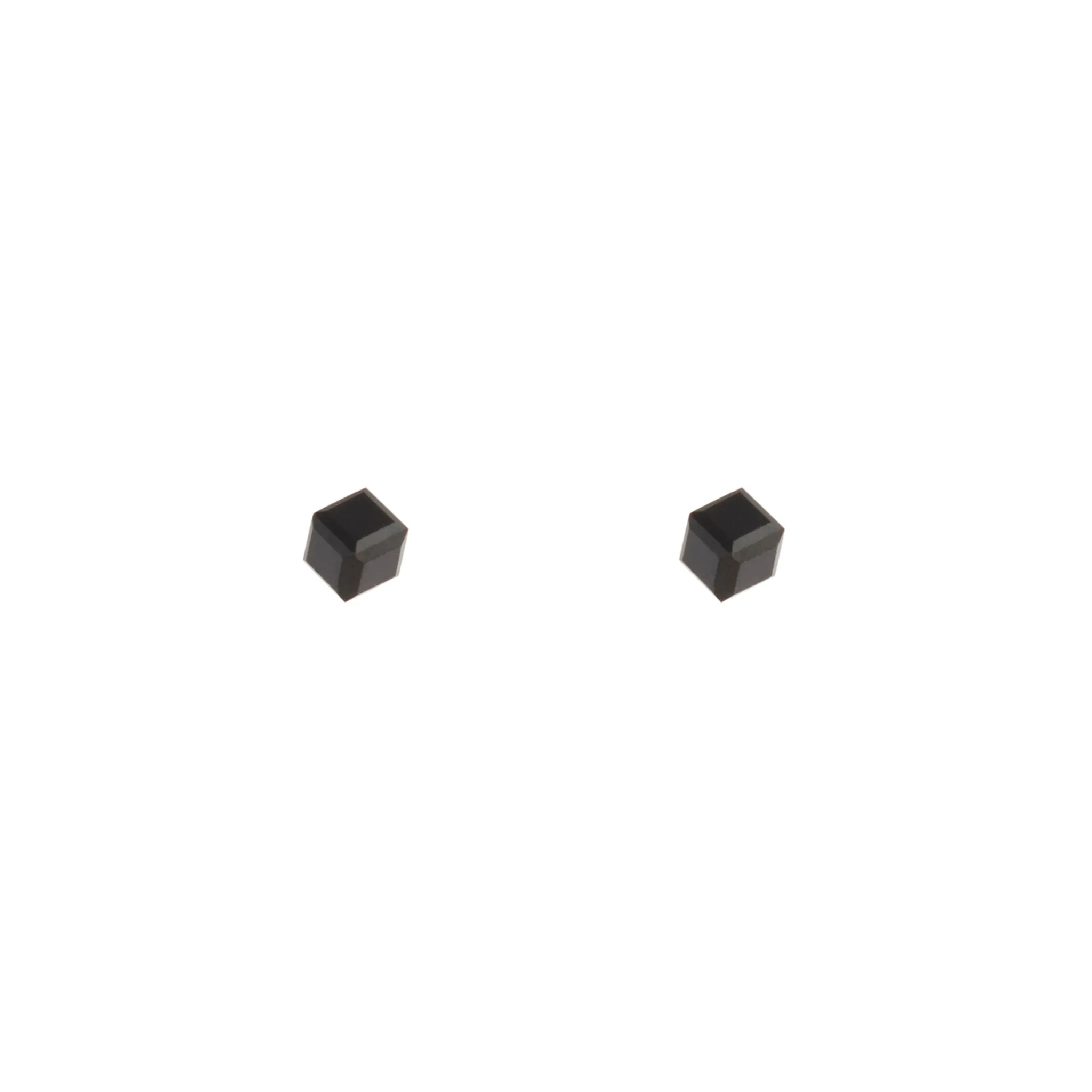 Charming Accessory Adorable Piece Solid Black 3D Cube Stud Earrings