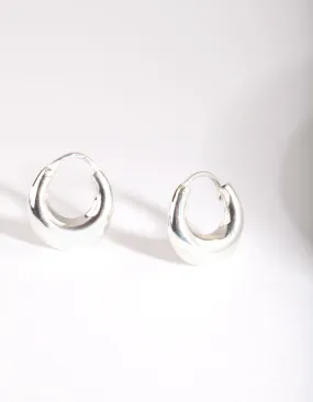 Silver Mini Chubby Huggie Earrings Safe Feature