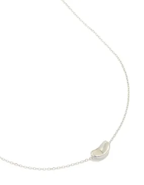 Silver Plated Small Pebble Pendant Necklace Versatile Accessory Festival Season