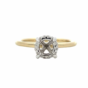 Cool feature Bold Shine 14K  Yellow White Gold Hidden Halo Round Diamond Semi Mount